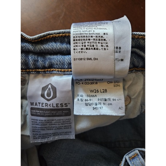 Levi's 501 S Skinny Jeans W26 L28 Light Wash Button Fly Distressed Knee - Picture 10 of 12